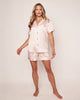 Silk Pajama Short Set in Pink Stripe