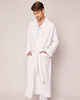 Men's Jacquard Long Robe in White