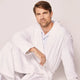 Men's Jacquard Long Robe in White