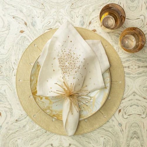 Starburst White, Gold & Silver Napkins