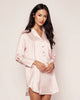 Silk Nightshirt in Pink Stripe