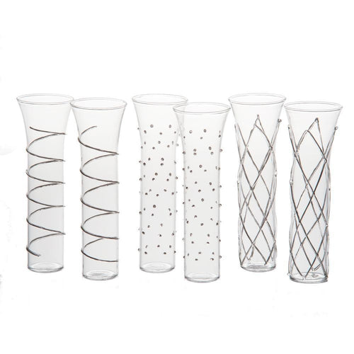 Razzle Silver Champagne Flutes