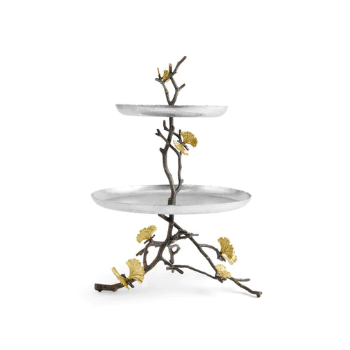 Butterfly Ginkgo 2-tier Etagere