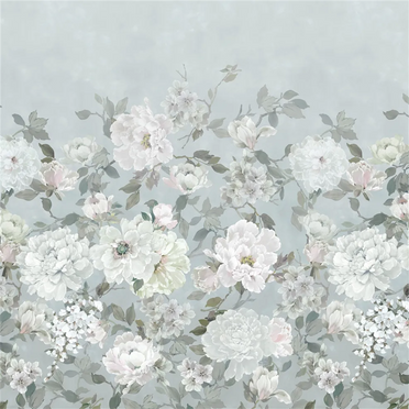 Fleurs Blanche Platinum Shower Curtain