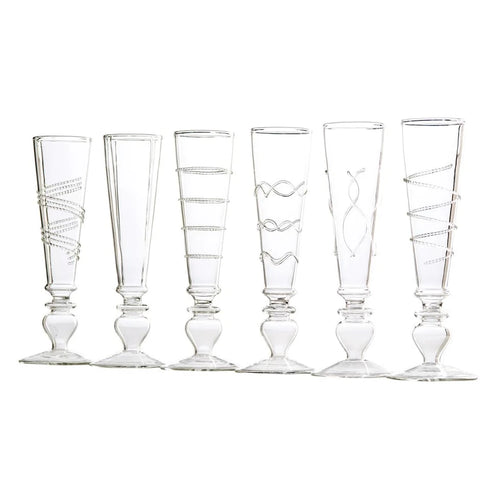 Footed Razzle Dazzle Champagne Flutes - Clear