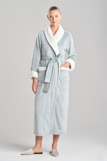 Frosted Sherpa Sage Green Robe