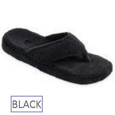 Acorn Spa thong slipper in black.