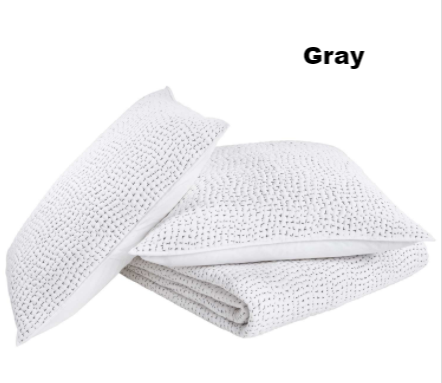 John Robshaw Hand Stitched Gray Coverlets & Shams