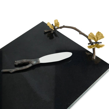 Butterfly Ginkgo Cheese Board with Knife